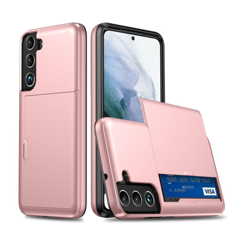 Samsung Galaxy S22+ Nebula Shockproof Armor Case with Card Slot - Rose Gold
