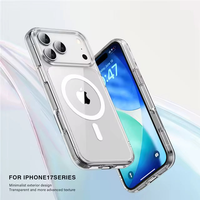 iPhone 17 Series Magnetic Back Cover Case Clear