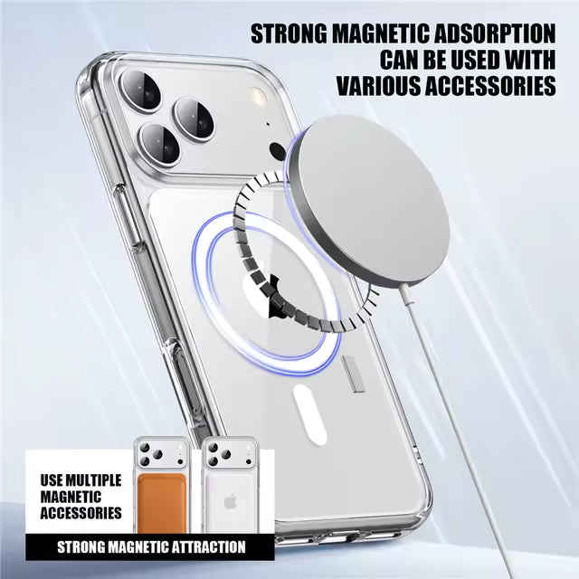 iPhone 17 Series Magnetic Back Cover Case Clear