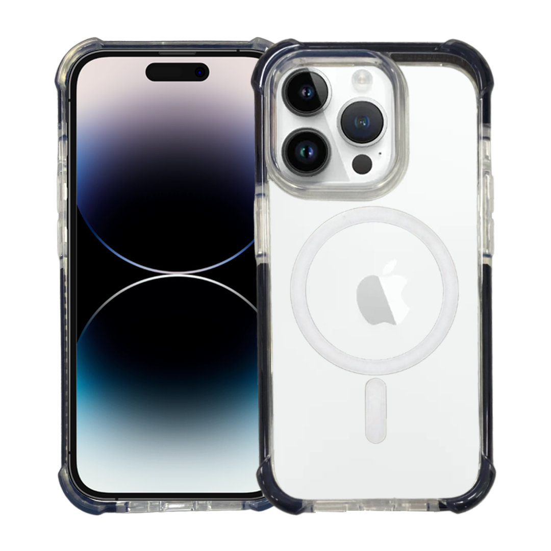Nebula Clear Back Tough Case with MagSafe for iPhone – Black