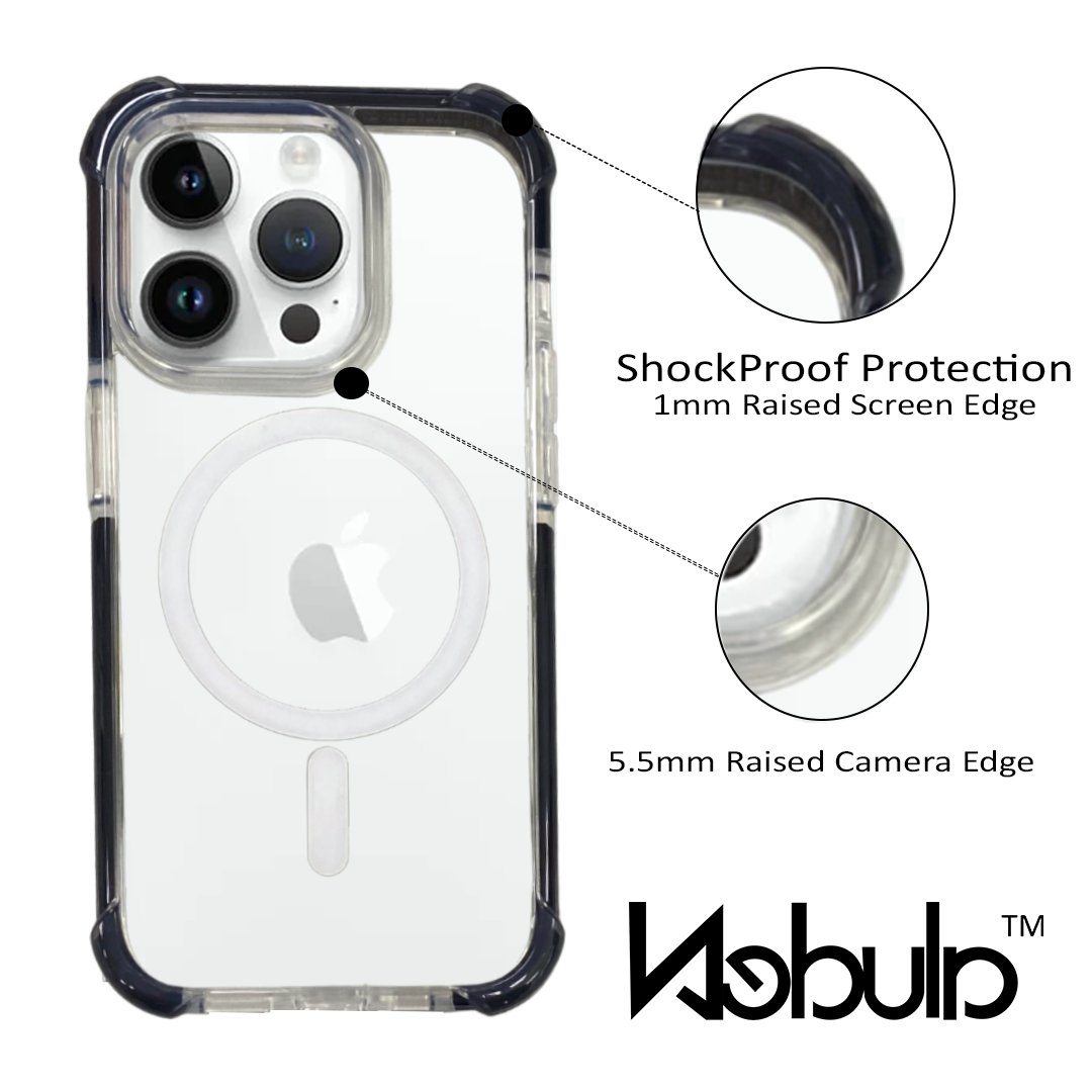 Nebula Clear Back Tough Case with MagSafe for iPhone – Black