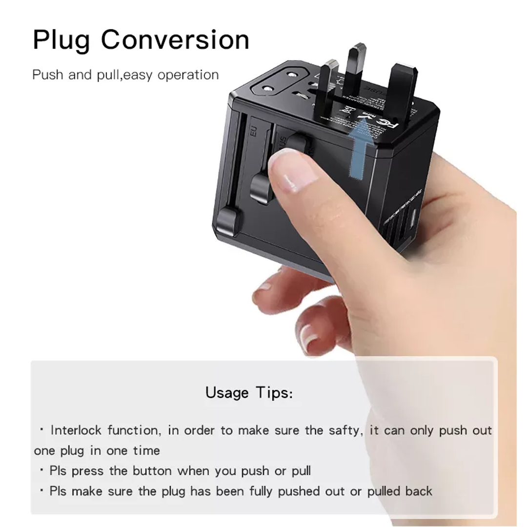 Yesido Universal Travel Adapter for UK/EU/US/AUS