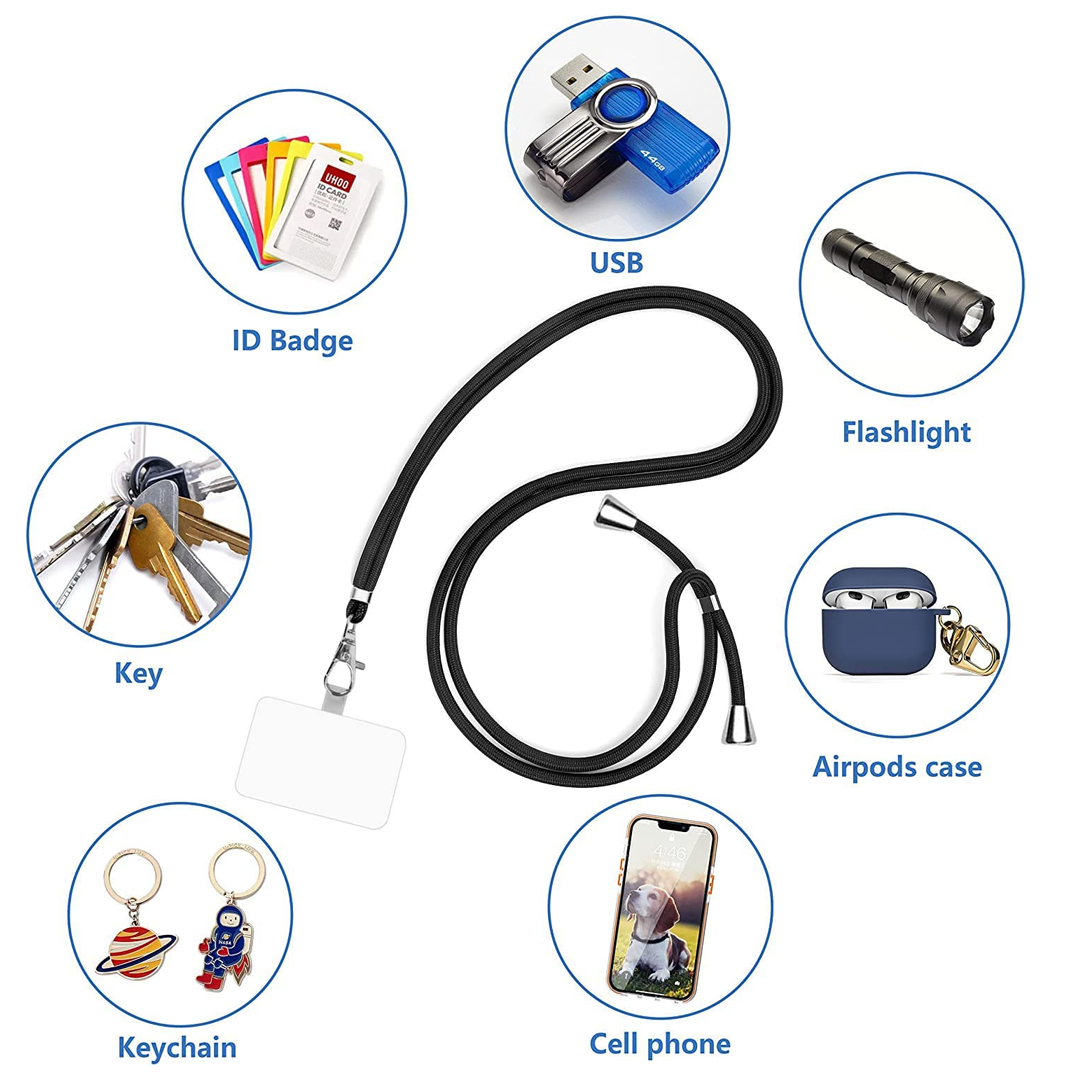 Universal Phone Lanyard with Pad - Black