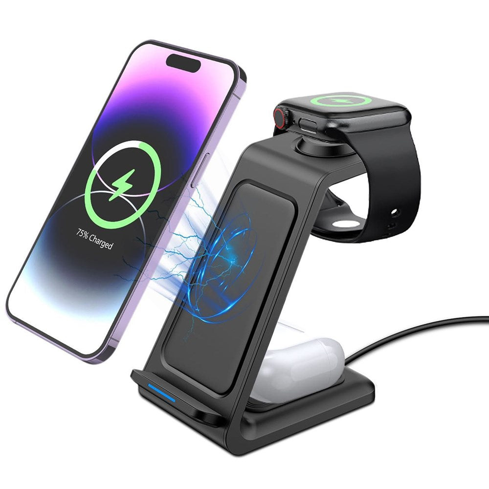 3 in 1 Wireless Charger Wireless Charger Black