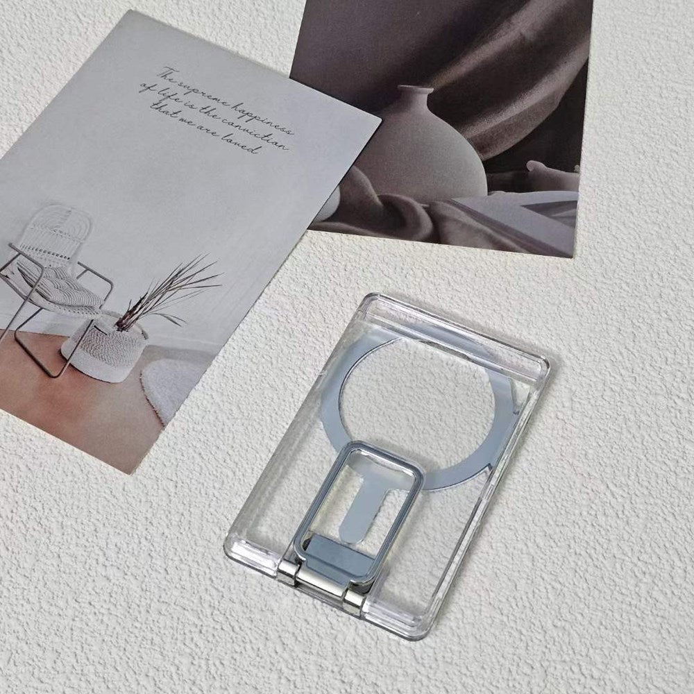MagSafe Card Holder with Stand – Silver (Holds 2 Cards)