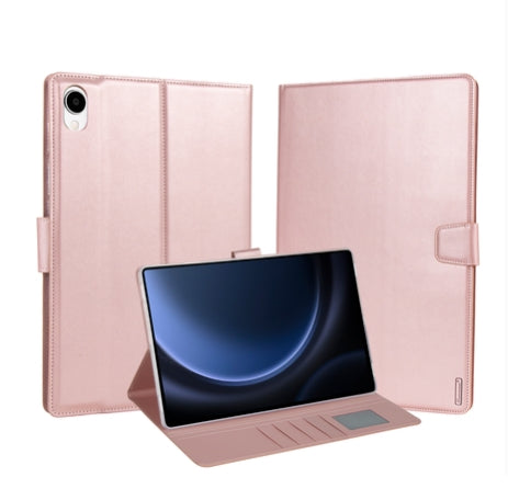 Samsung Galaxy Tab S7+ 12.4-inch Hanman Flip Leather Wallet Case - Rose Gold
