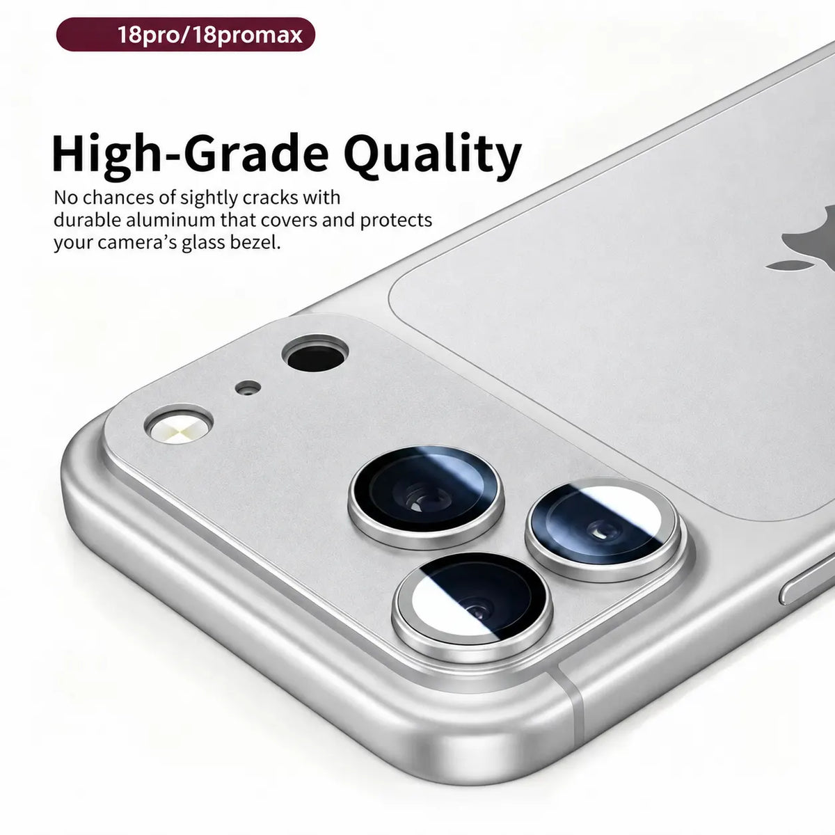 9D Full Camera Lens Metal Cover -Silver