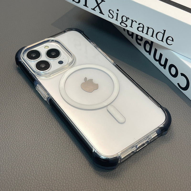 Nebula Clear Back Tough Case with MagSafe for iPhone – Black