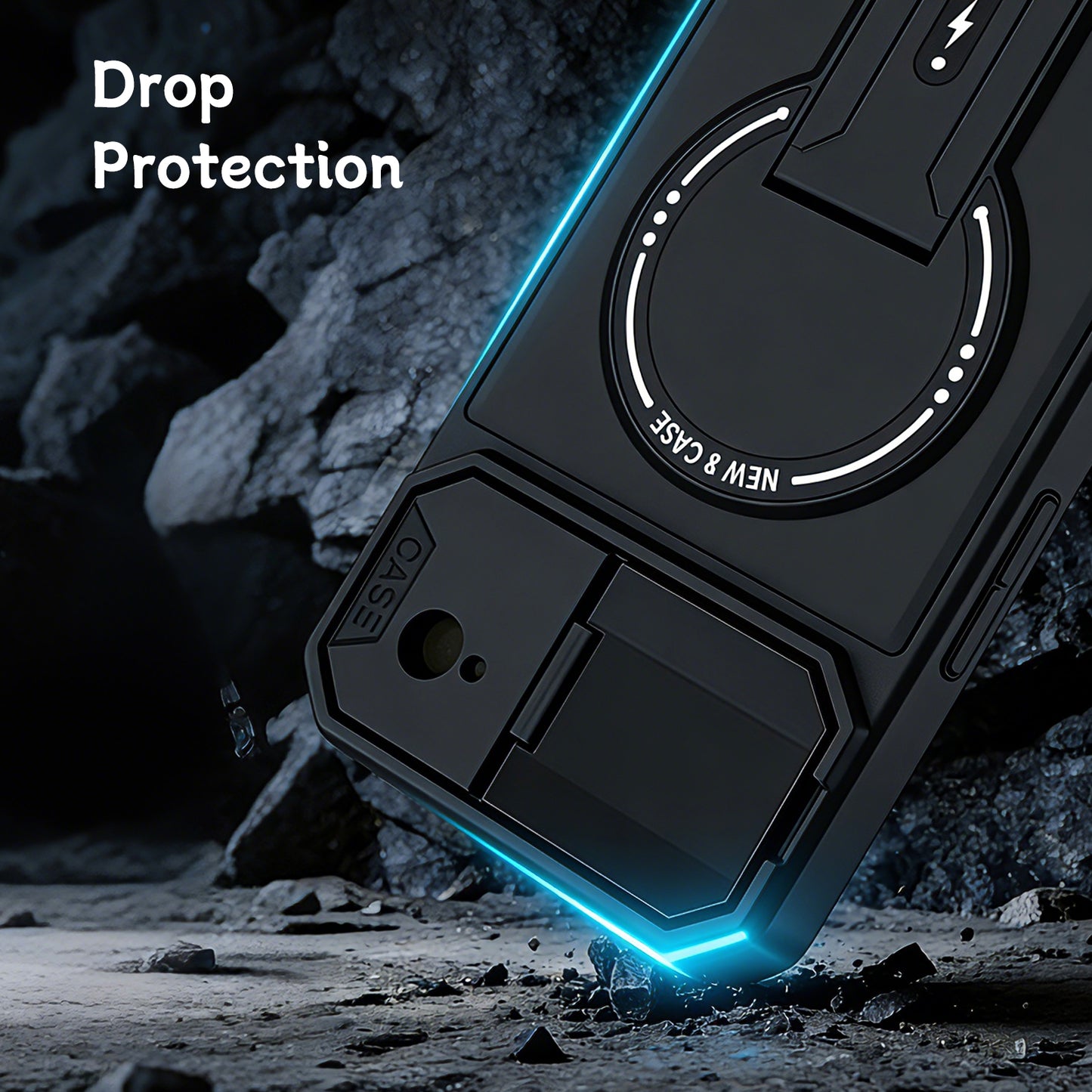iPhone 17 Camera Lens Protector MagSafe Stand Case Black