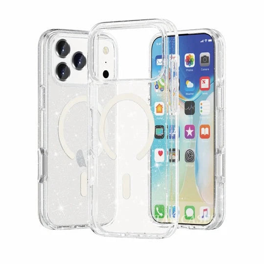 Nebula Clear Back Tough Case with MagSafe for iPhone 17 series – Crystal Sparkling