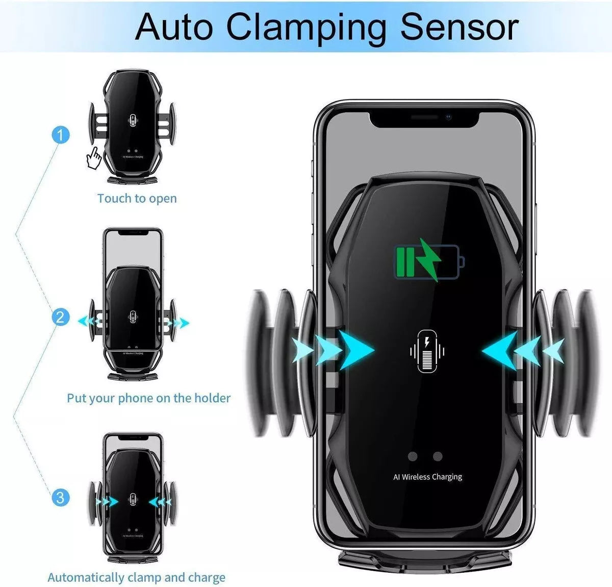 A5S Smart Sensor Car Wireless Charger