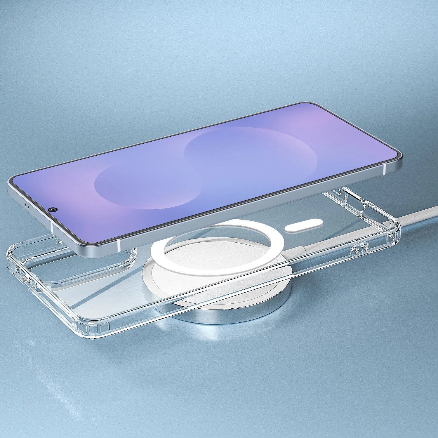 Samsung Galaxy S25 Edge Magnetic Clear Back Cover Case – Transparent, Shockproof, Slim Fit