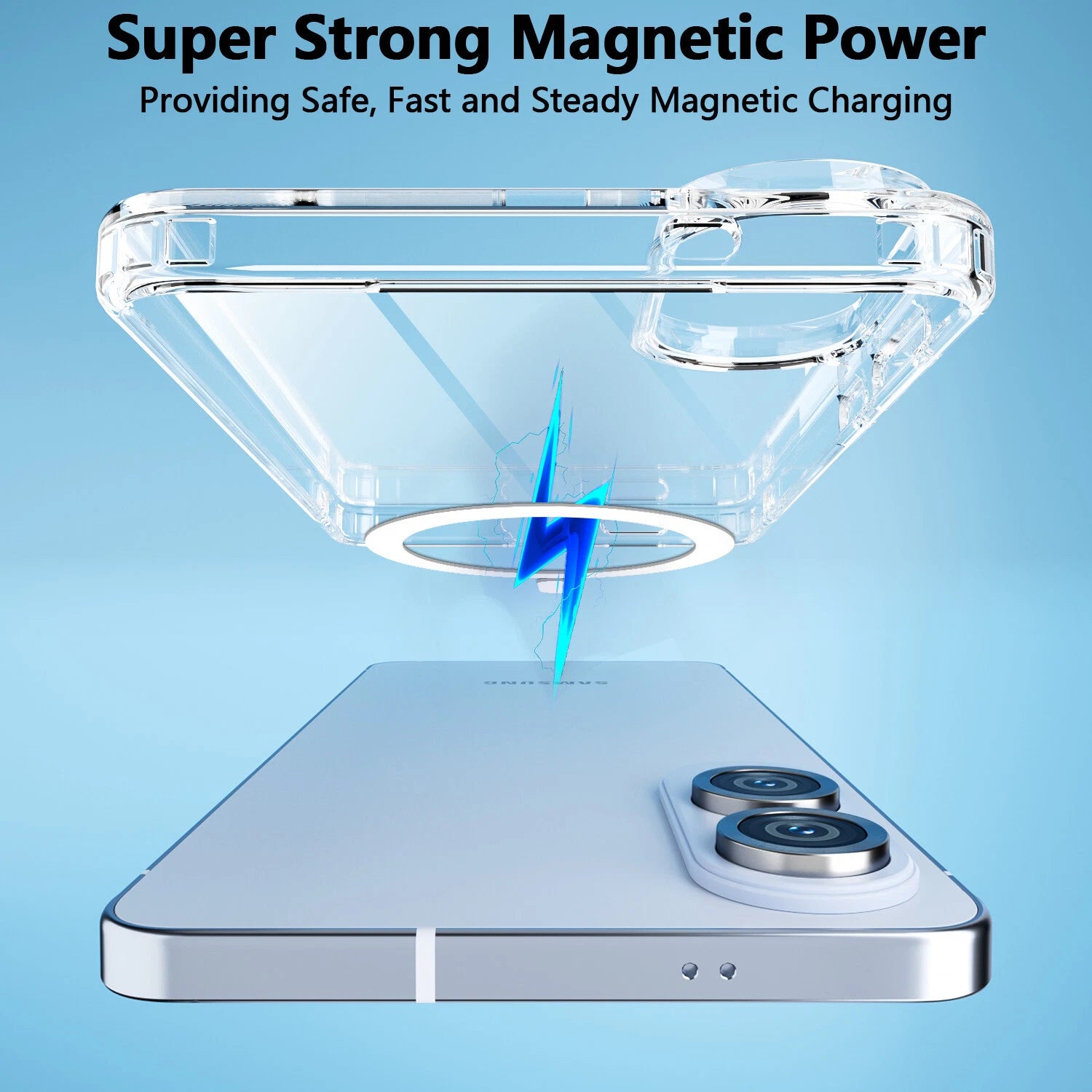 Samsung Galaxy S25 Edge Magnetic Clear Back Cover Case – Transparent, Shockproof, Slim Fit
