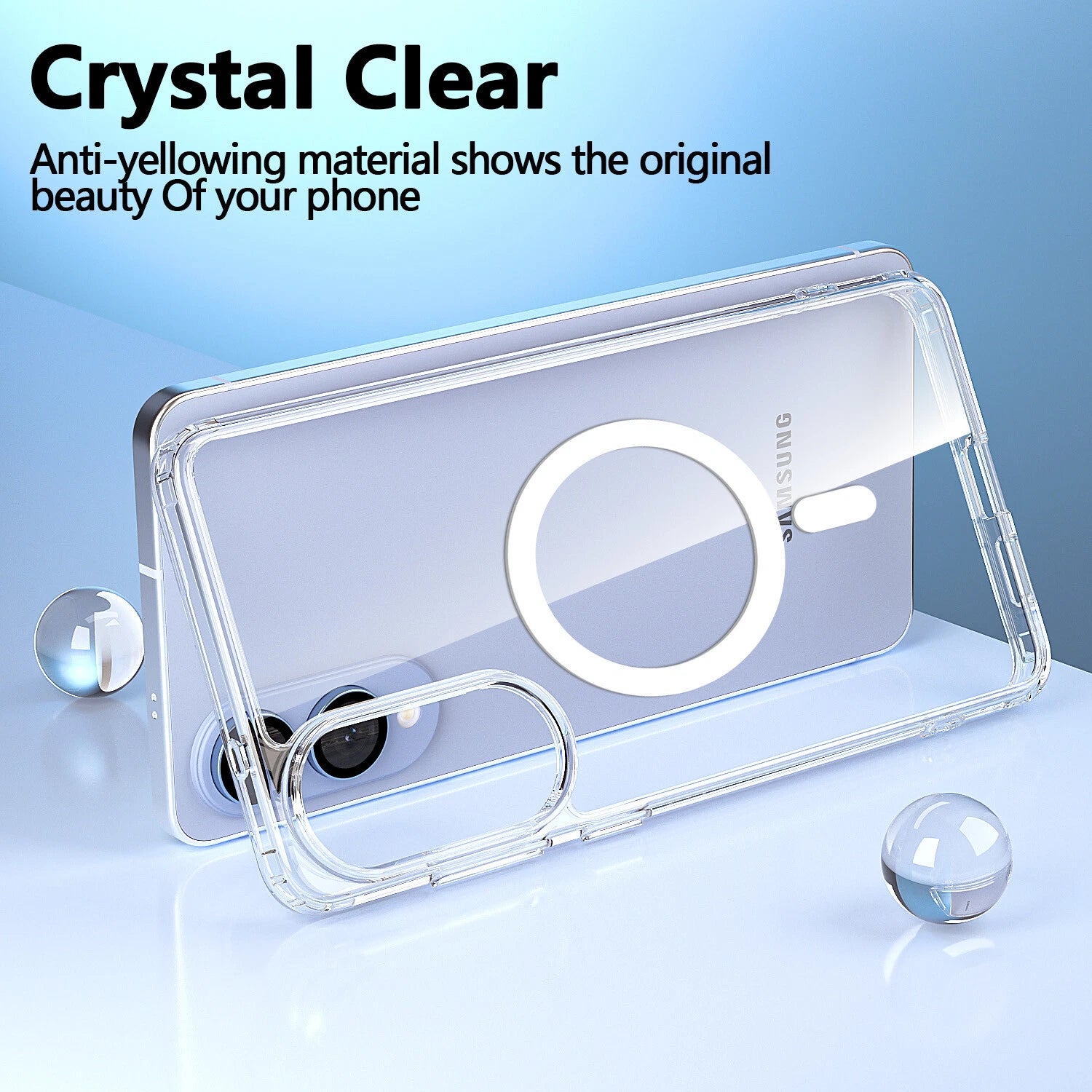 Samsung Galaxy S25 Edge Magnetic Clear Back Cover Case – Transparent, Shockproof, Slim Fit