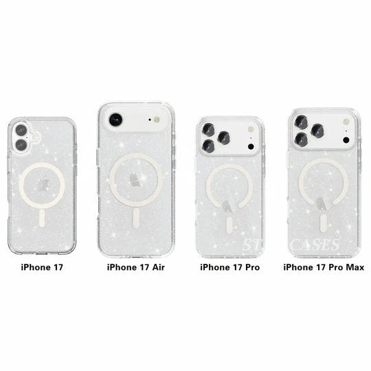 Nebula Clear Back Tough Case with MagSafe for iPhone 17 series – Crystal Sparkling