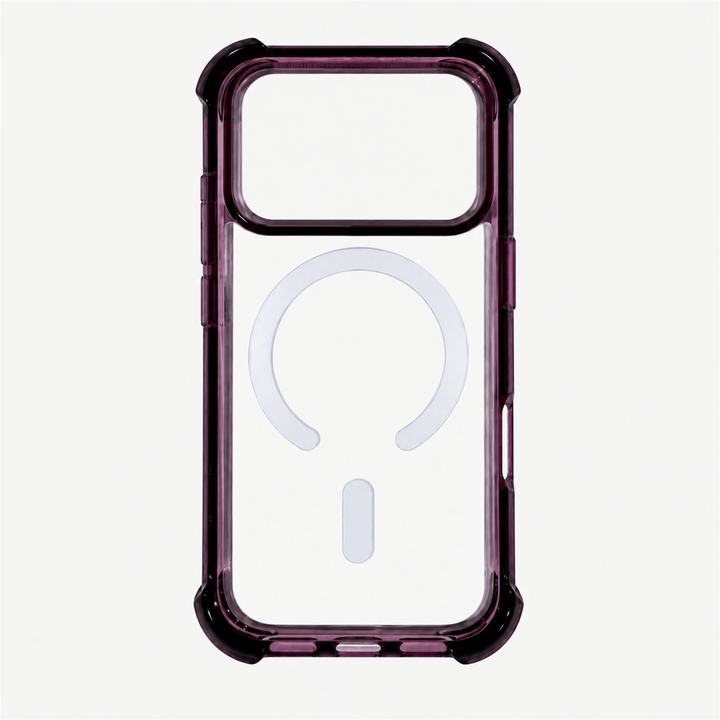 T SHINE Nebula Clear-Back Tough MagSafe Case for iPhone 18 Pro Max – Dark Cherry