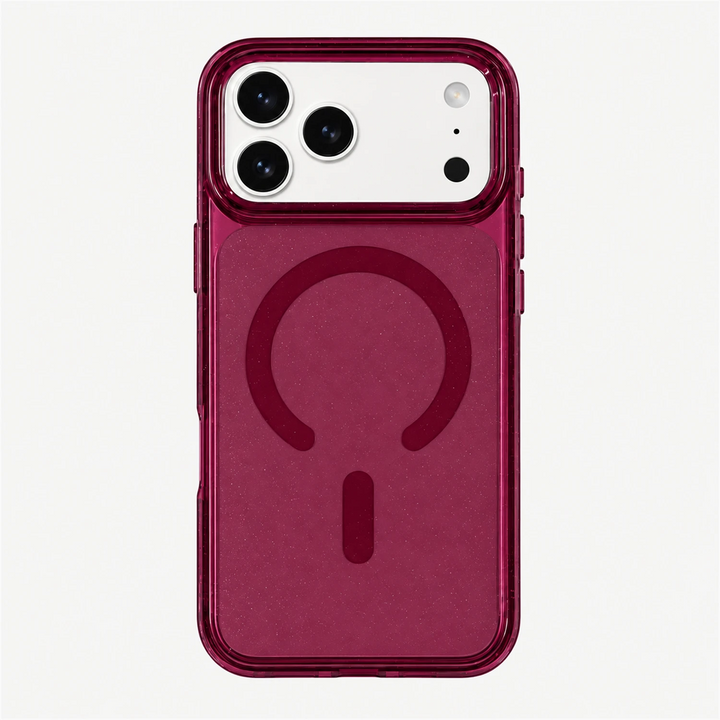 T SHINE Nebula Sparkling Crystal Tough MagSafe Case for iPhone 18 Pro Max – Dark Cherry