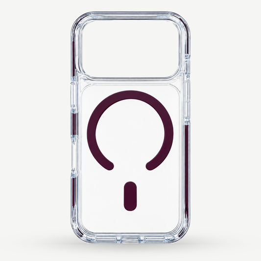AeroBeam Clear Back Tough MagSafe Case Dark Cherry