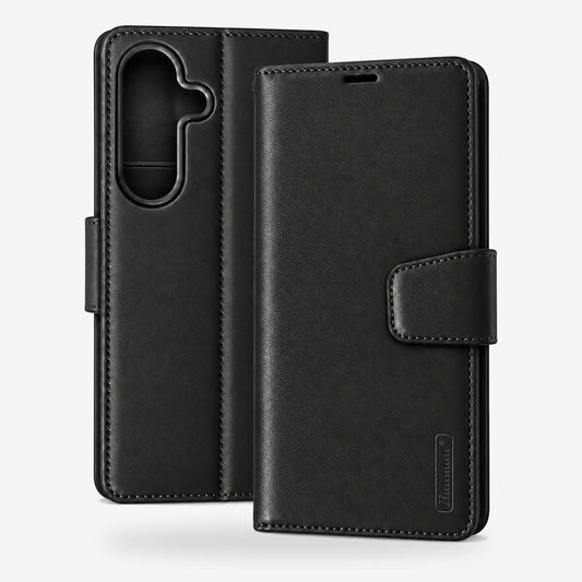 Samsung Galaxy S26 FE Flip Leather Wallet Case - Black