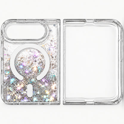 iPhone Duo Liquid Glitter MagSafe Case Silver