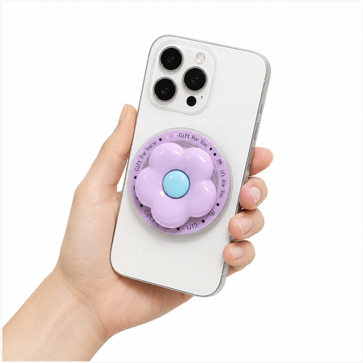 GripPro Magnetic Flower Phone Ring Holder – Lavender Purple