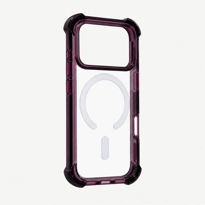 T SHINE Nebula Clear-Back Tough MagSafe Case for iPhone 18 Pro Max – Dark Cherry