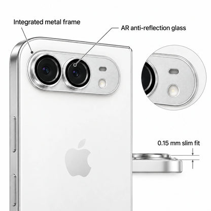 9D Full Camera Lens Metal Cover-iPhone Duo-Black