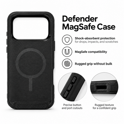 T SHINE Defender MagSafe Protective Case for iPhone 18 Pro Max – Black