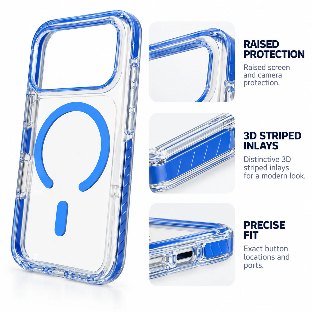 T SHINE AeroBeam Clear-Back Tough MagSafe Case for iPhone 18 Pro Max – Light Blue