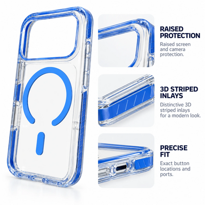 T SHINE AeroBeam Clear-Back Tough MagSafe Case for iPhone 18 Pro Max – Light Blue