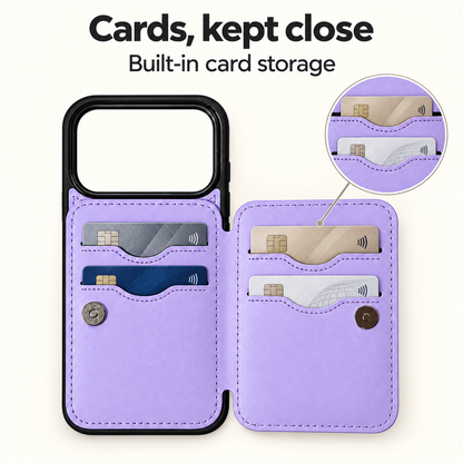 Back Flip Leather Cardholder Case Purple