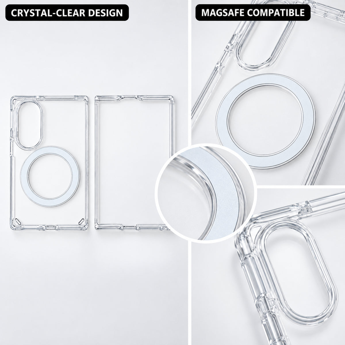 Samsung Galaxy Z Fold 8 Magnetic Back Cover Case Clear