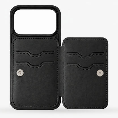 Back Flip Leather Cardholder Case Black