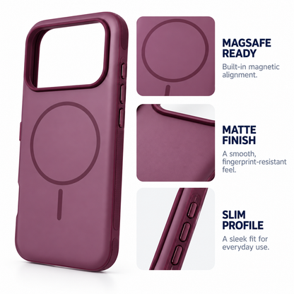 Magnetic Matte Protective Case-Dark Cherry