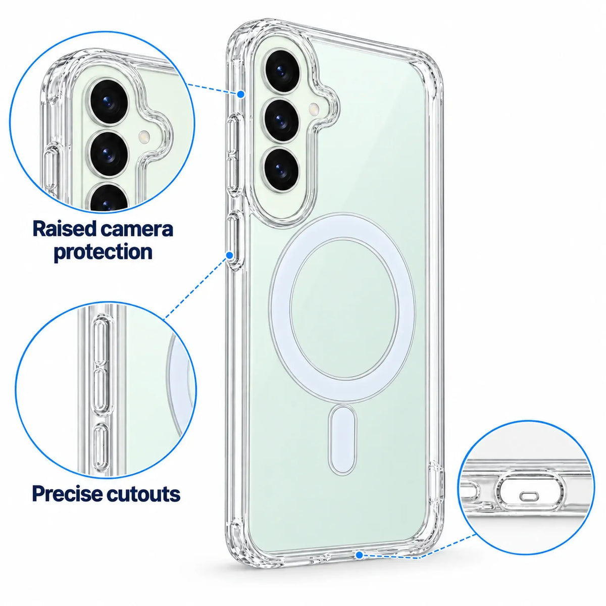 Samsung Galaxy S26 FE Magnetic Back Cover Case Clear
