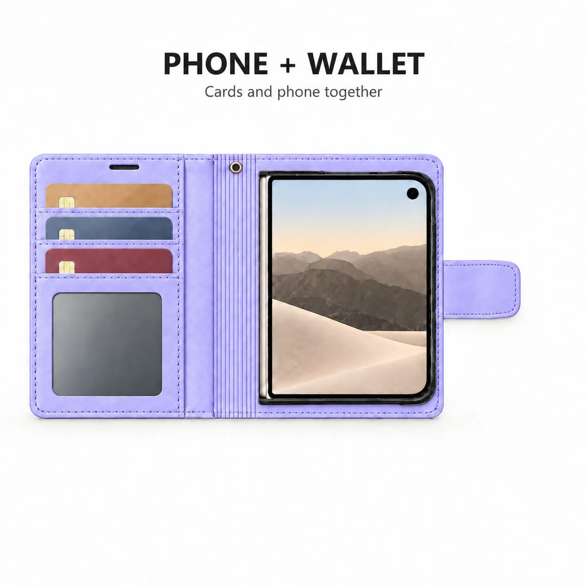iPhone Duo Magnetic Detachable Leather Wallet Case Purple