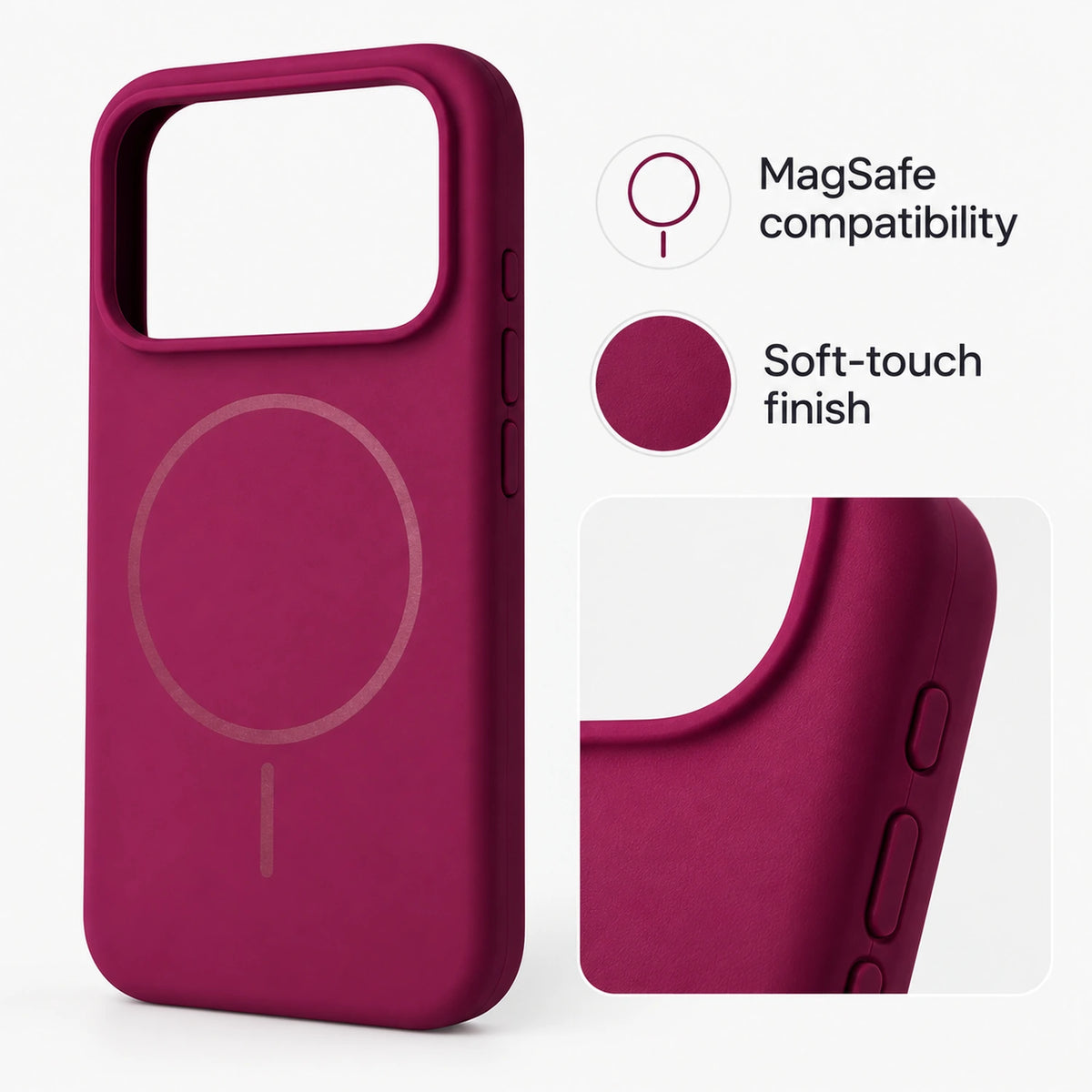SoftGrip Magnetic Case Dark Cherry