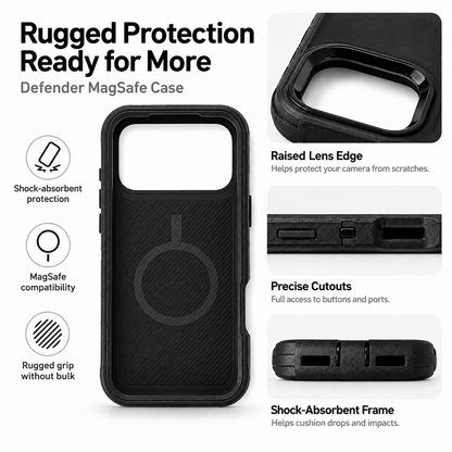 T SHINE Defender MagSafe Protective Case for iPhone 18 Pro Max – Black
