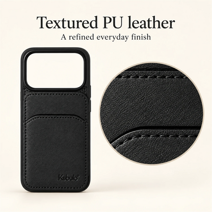 Back Flip Leather Cardholder Case Black