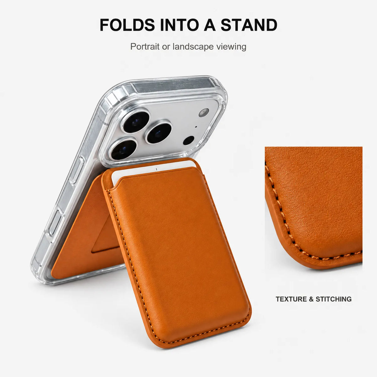 Foldable Magnetic Stand Card Wallet Gold