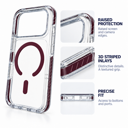 AeroBeam Clear Back Tough MagSafe Case Dark Cherry