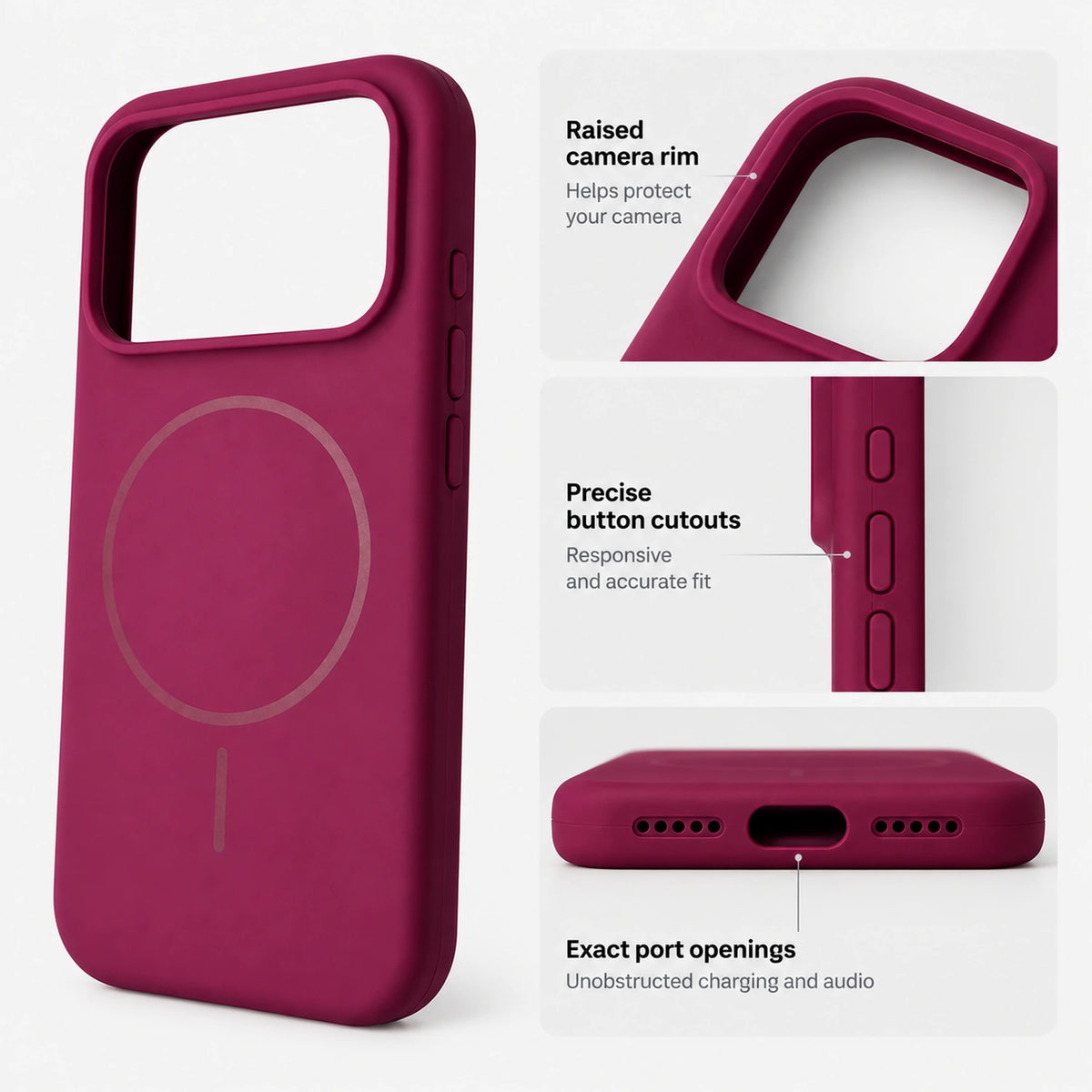 SoftGrip Magnetic Case Dark Cherry