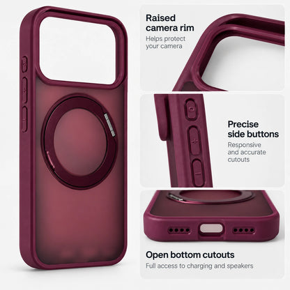 360 Degree Rotatable Ring Kickstand Case Dark Cherry