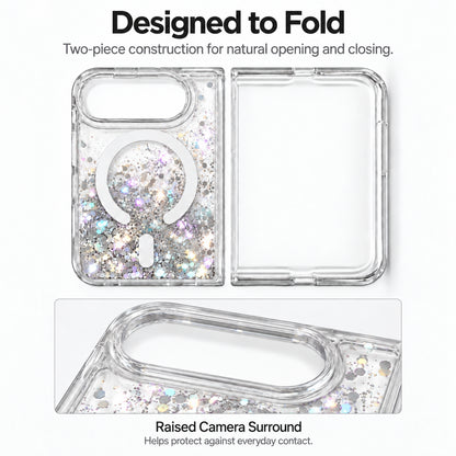 iPhone Duo Liquid Glitter MagSafe Case Silver