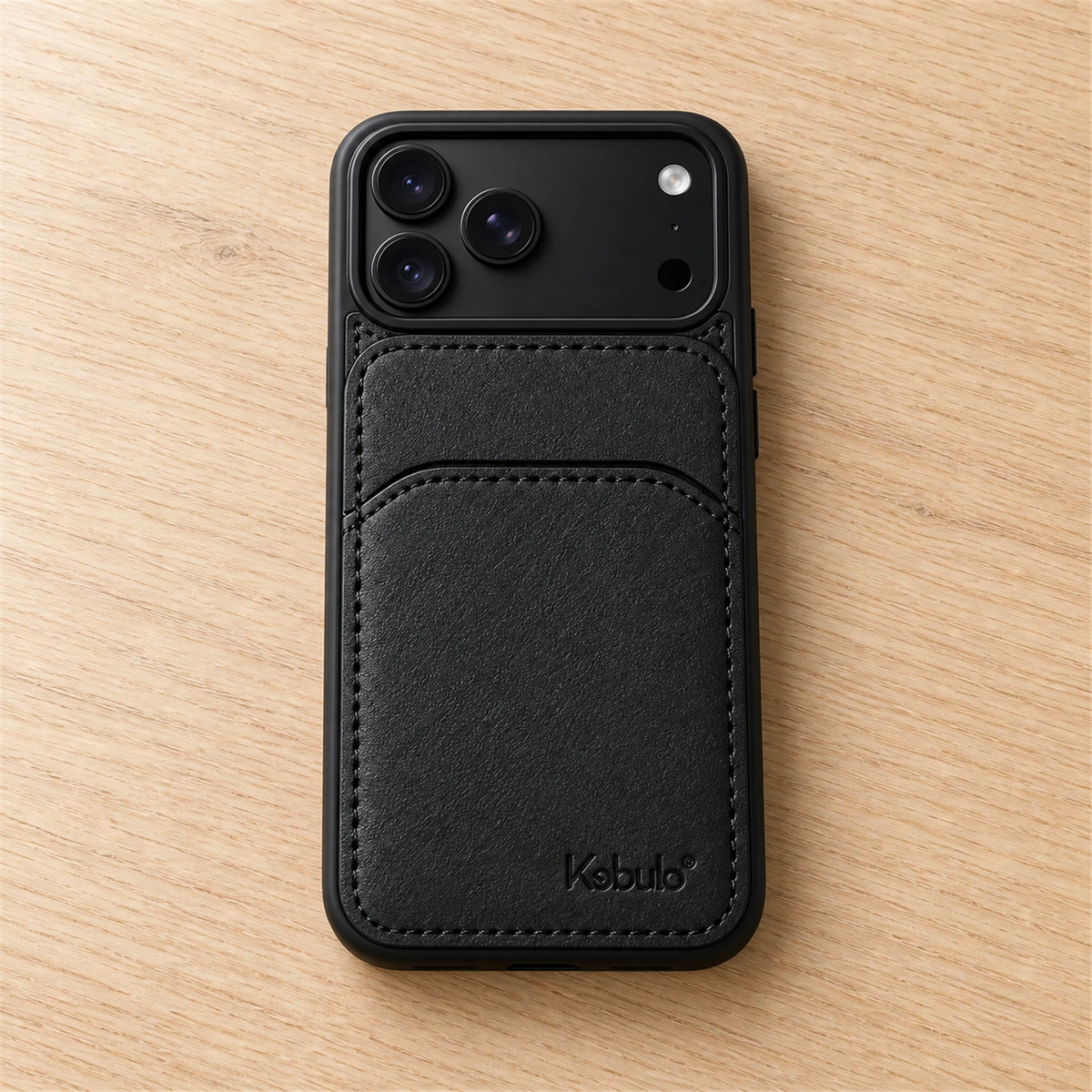 Back Flip Leather Cardholder Case Black