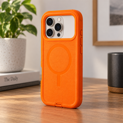 T SHINE Defender MagSafe Protective Case for iPhone 18 Pro Max – Orange
