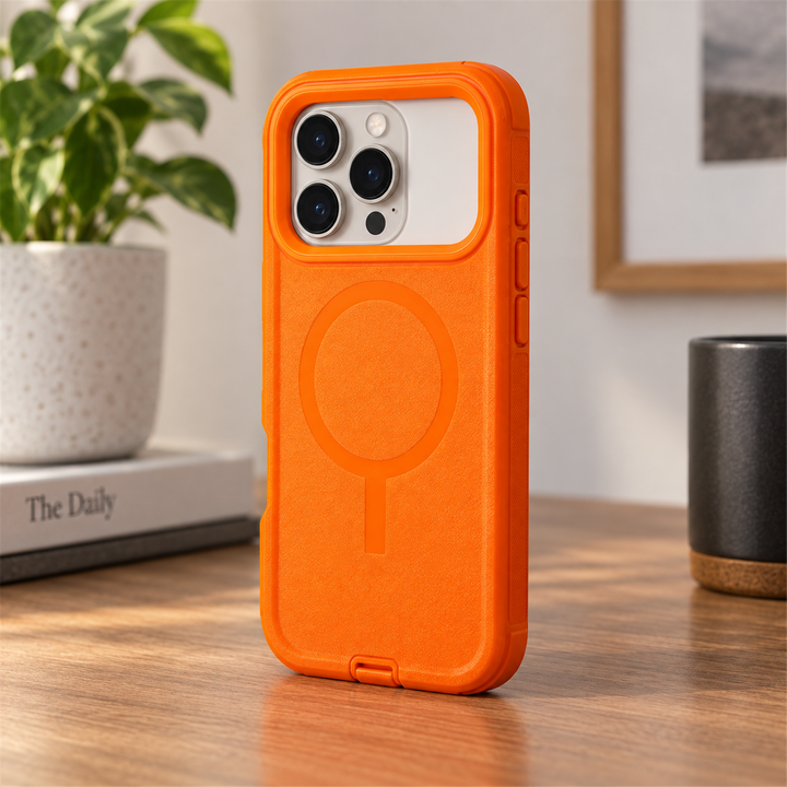 T SHINE Defender MagSafe Protective Case for iPhone 18 Pro Max – Orange
