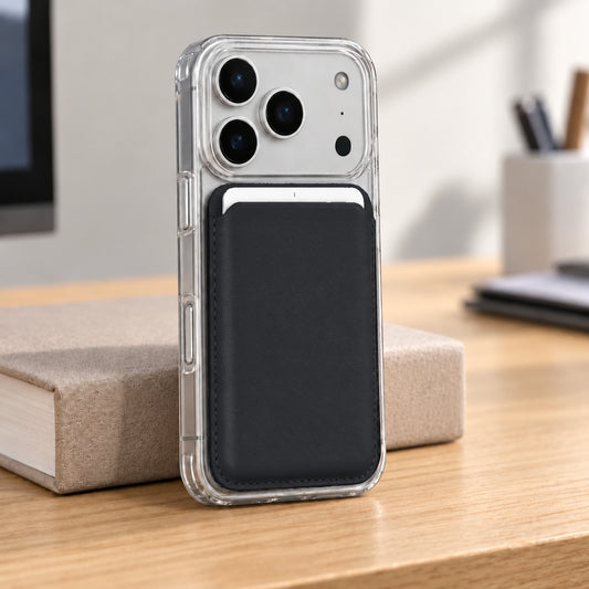 PU Leather Magsafe Card Wallet Black