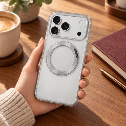 360 Degree Rotatable Ring Kickstand Case White