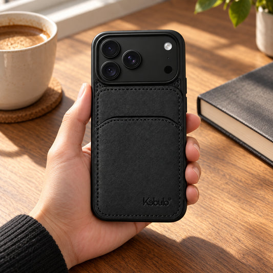 Back Flip Leather Cardholder Case Black